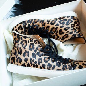 CHARLOTTE OLYMPIA - PURRRFECT High Tops - leopard ponyskin 9.5 (EU 40) MEOW!